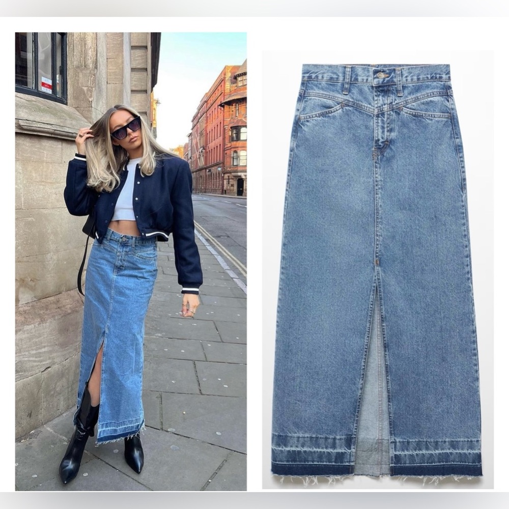 MANGO  NWT  Long denim skirt